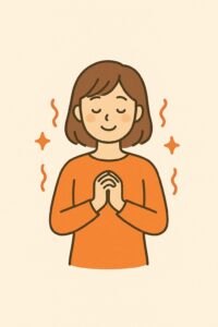 体が温かくなる様子のイラスト