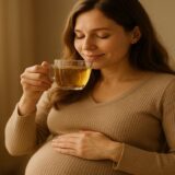 お茶を飲む女性