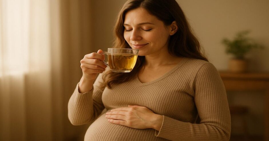 お茶を飲む女性