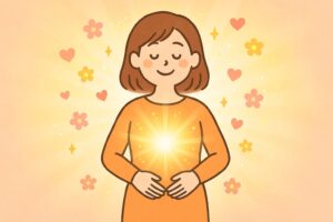 内側から輝く女性の画像