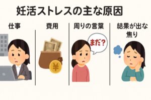 妊活ストレスの主な原因の図解