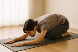 ストレス解消の為にヨガをする女性