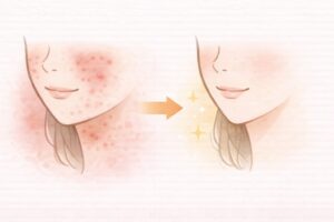 オメガ3の抗炎症作用による肌荒れケアのイメージ