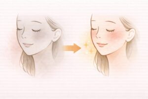 オメガ3による血行改善とくすみケアのイメージ