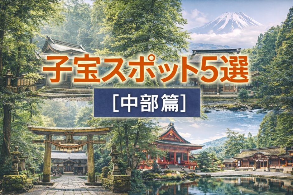 中部の子宝スポットとされる神社を紹介する妊活向け記事のアイキャッチ画像