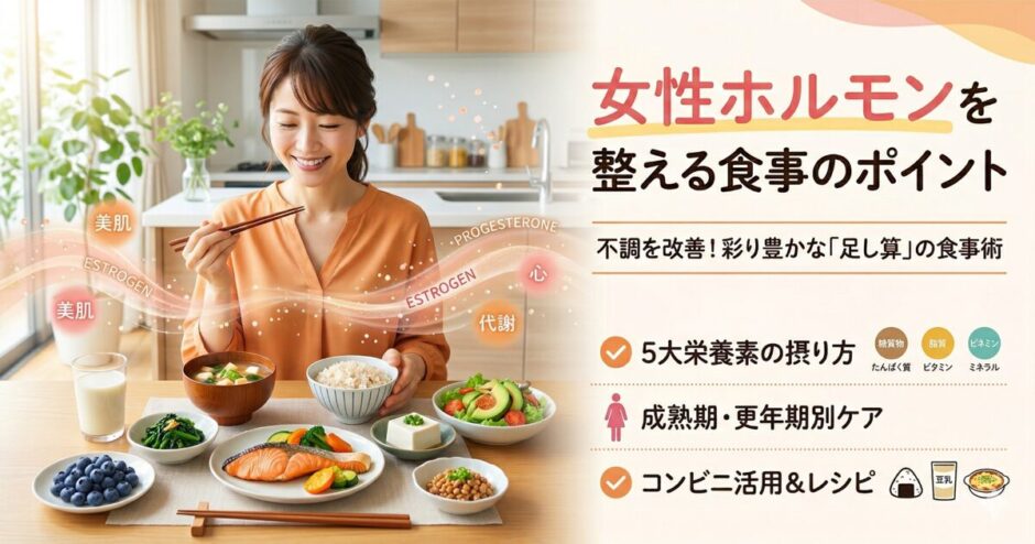 女性ホルモン整える食事のアイキャッチ