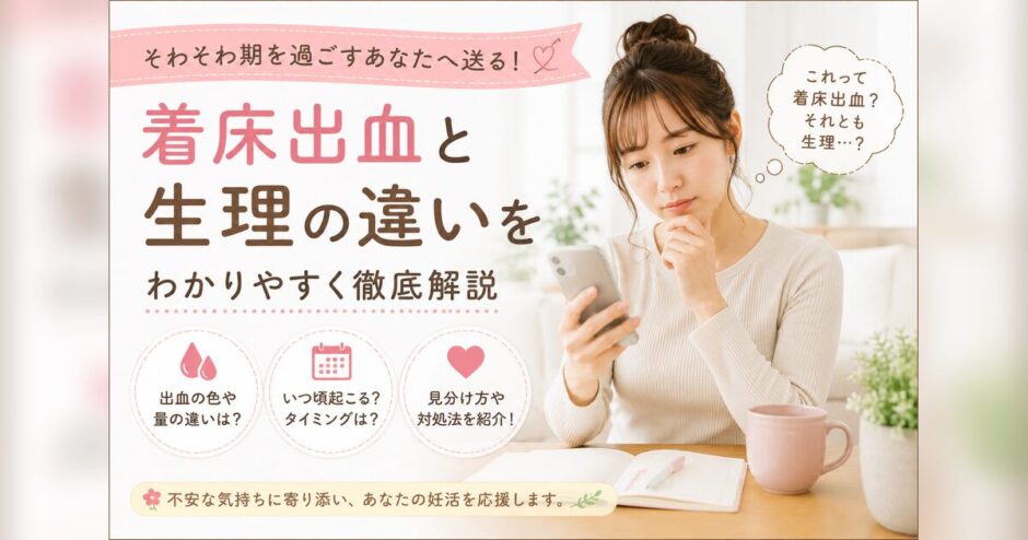 着床出血と生理の違いの記事のアイキャッチ