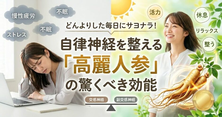 自律神経を整える高麗人参の記事のアイキャッチ