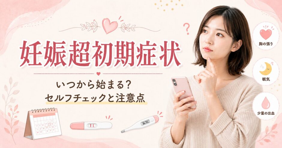 妊娠超初期症状徹底解説記事のアイキャッチ
