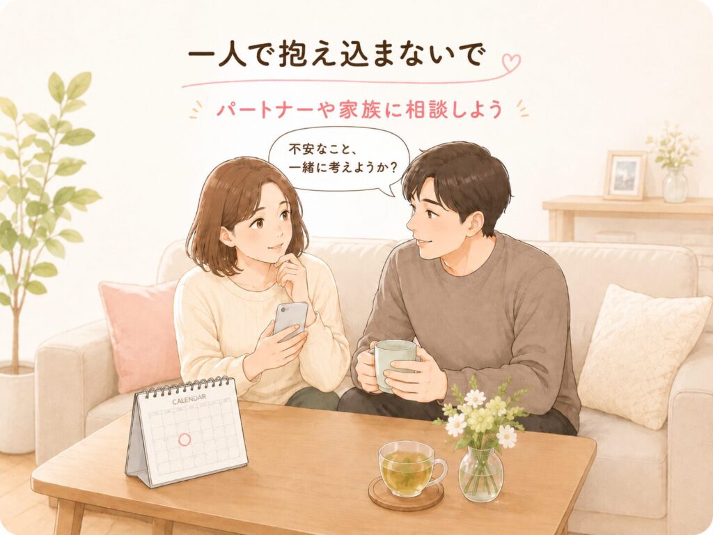 パートナーで相談し合う画像